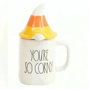 🧡💛🤍 NEW Rae Dunn - YOU’RE SO CORNY - Cute Gnome Coffee Mug/Cup with TOPPER